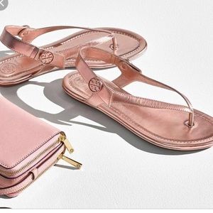 Tory Burch Minnie Travel Sandals - Rose Gold